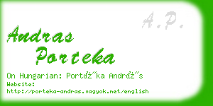 andras porteka business card